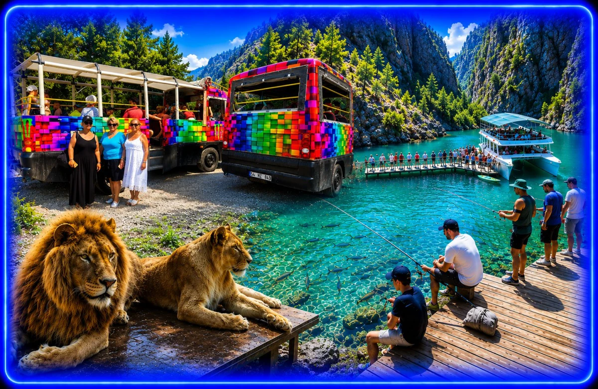 Monster Safari in Alanya by Cabrio Bus – Green Canyon & Mini Zoo Adventure