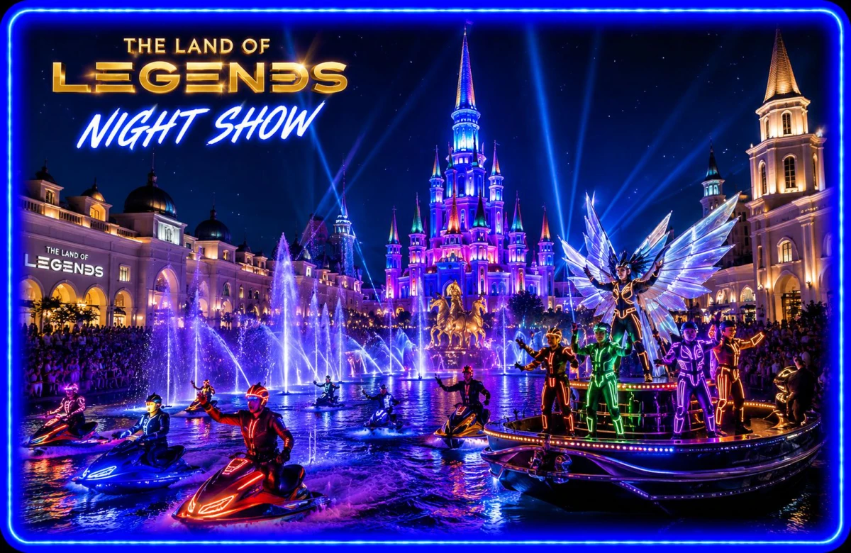 The Land of Legends Night Show Experience from Side