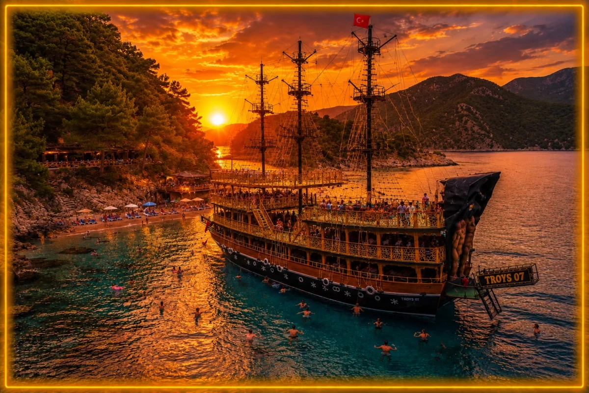 Admiral Black Sunset Boat Tour – Вечерний Круиз на Закате с Ужином, Музыкой и Потрясающими Видами